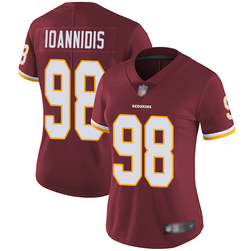 Washington Redskins Limited Burgundy Red Women Matt Ioannidis Home Jersey NFL Football #98 Vapor->women nfl jersey->Women Jersey